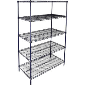 Nexel® 5 Shelf Nexelon® Blue Wire Shelving Unit Starter 48""W x 24""D x 63""H