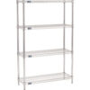 Nexel® 4 Shelf Chrome Wire Shelving Unit Starter 36""W x 12""D x 63""H