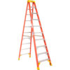 Werner 10' Fiberglass Step Ladder w/ Plastic Tool Tray 300 lb. Cap - 6210
