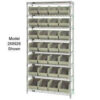 Quantum WR7-245 Chrome Wire Shelving With 24 Giant Plastic Stacking Bins Ivory 36x12x74