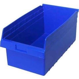 Plastic Nesting Storage Shelf Bin QSB810 11-1/8""W x 17-7/8""D x 8""H Blue