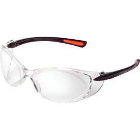 Global Industrial™ Frameless Safety Glasses Side Shields Anti-Fog Clear Lens Black Frame
