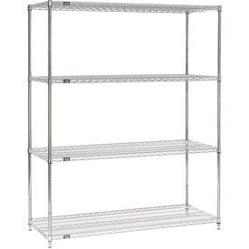 Nexel® 4 Shelf Stainless Steel Wire Shelving Unit Starter 54""W x 18""D x 86""H