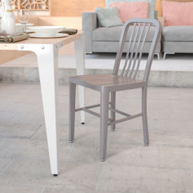 Flash Furniture Metal Indoor-Outdoor Restaurant Chair - Silver