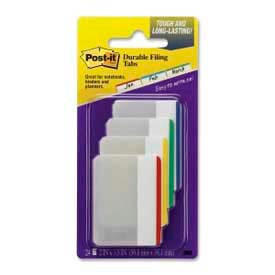 Post-it® Durable Tabs 2"" Lined Primary Colors 24 Tabs/Pack