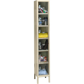 Global Industrial™ 6-Tier 6 Door Clear View Locker 12""W x 18""D x 78""H Tan Unassembled