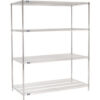 Nexel® 4 Shelf Chrome Wire Shelving Unit Starter 60""W x 30""D x 86""H