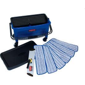 Rubbermaid® 18"" Microfiber Finish Kit Blue 10 Gallon Capacity - FGQ050000000