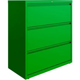 Hirsh Industries® HL10000 Series® Lateral File 36 Wide 3-Drawer - Screamin' Green