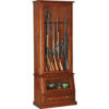 American Furniture Classics 898 Wood Slanted Base Gun Storage Cabinet 12 Long Guns
