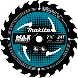 Makita® Carbide-Tipped Max Effcy Ultra-Thin Kerf Circular Saw Blade 7-1/4""Dia 24 TPI 10/Pk