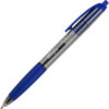 Integra™ Rubber Grip Retractable Pen Non-Refillable Medium Blue Barrel/Ink Dozen