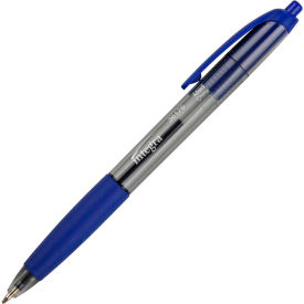 Integra™ Rubber Grip Retractable Pen Non-Refillable Medium Blue Barrel/Ink Dozen