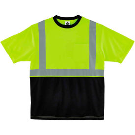 Ergodyne® GloWear® 8289BK Hi-Vis T-Shirt Black Bottom Class 2 5XL Lime