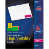 Avery® High-Visibility Laser Labels 1 x 2-5/8 Assorted Neons 450/Pack