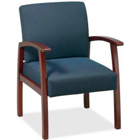 Lorell® Deluxe Fabric Guest Chair 24""W x 25""D x 35-1/2""H Cherry Frame/Midnight Blue Seat