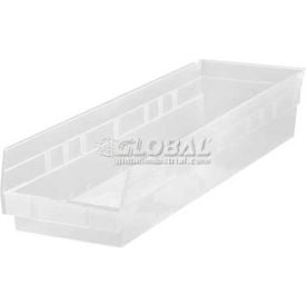 Plastic Nesting Storage Shelf Bin QSB106CL 6-5/8""W x 23-5/8""D x 4""H Clear
