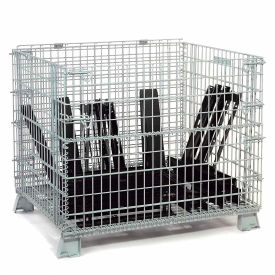 Global Industrial Folding Wire Container 48""L x 40""W x 36-1/2""H 4000 lb. Capacity Gray