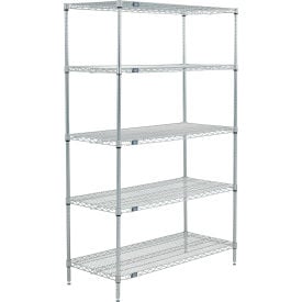 Nexel® 5 Shelf Poly-Z-Brite® Wire Shelving Unit Starter 48""W x 21""D x 63""H