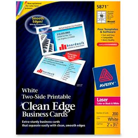 Avery® Two-Side Printable Business Card 2"" x 3-1/2"" White 200 Cards/Pack