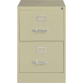 Hirsh Industries® 25"" Deep Vertical File Cabinet 2-Drawer Legal Size - Putty