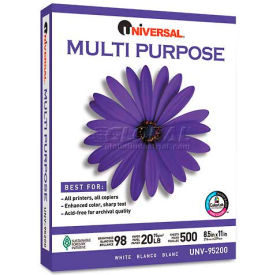 Multipurpose Paper - Universal UNV95200 - White - 8-1/2 x 11 - 20 lb. - 5000 Sheets/Carton
