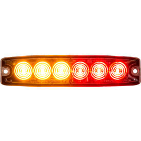 Buyers 5.14"" Amber/Red Surface Mount Ultra-Thin LED Strobe Light - 8892206