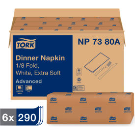 Tork® Advanced Dinner Napkin 3-Ply17""Wx 16-1/8""D 1/8 Fold White1740/CT