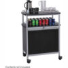 Safco 8964BL - Mobile Beverage Cart Locking Cabinet Steel Black