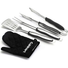 Cuisinart 3-Piece Grilling Tool Set w/ Grill Glove Black