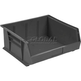 Plastic Stack & Hang Bin 16-1/2""W x 10-7/8""D x 5""H Black