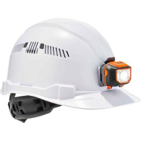 Ergodyne Skullerz® 8972LED Hard Hat Cap Style Ratchet Susp Vented LED Light Class C White