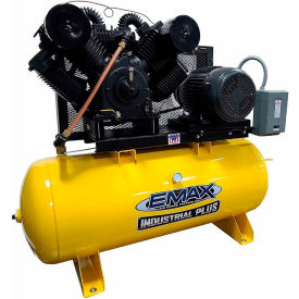EMAX EP20H120V3 20 HP Two-Stage Compressor 120 Gal Horiz. 175 PSI 82 CFM 3-Phase 208-230/460V