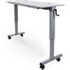 Luxor Adjustable Height Flip Top Table w/ Crank Handle - 60"" - Gray