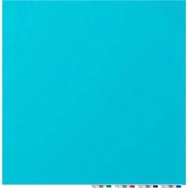 Ghent Aria Glass White Board - Magnetic - 4'W x 8'H - 1/4"" Thick Tempered Glass - Blue