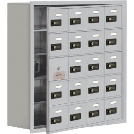 Salsbury 5-Tier 20 Door Locker w/ Recessed Combo Locks 30-1/2""W x 8-3/4""D x 31""H Gray Assembled