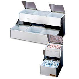 San Jamar® B4706INL Two Tier Condiment Trays w/Notched Lids 6 Qts.