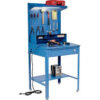 Global Industrial™ Sloped Shop Desk w/ Riser & Pegboard Panel 34-1/2""W x 30""D Blue