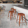 Flash Furniture 24""H Backless Counter-Height Stool - Metal - Square - Copper