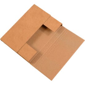 Global Industrial™ Corrugated Easy-Fold Mailers 9-5/8""L x 6-5/8""W x 2-1/2""H Kraft