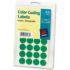Avery® Print or Write Removable Color-Coding Labels 3/4"" Dia Green 1008/Pack