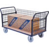 Global Industrial™ Euro Truck With 3 Wire Sides & Wood Deck 60 x 30 1200 Lb. Capacity