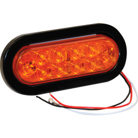 6-1/2"" Oval 10 Led Amber Turn & Park Light W/ Grommet & Plug - Min Qty 3