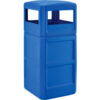 Global Industrial™ Square Plastic Waste Receptacle With Dome Lid 42 Gallon Blue