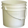 3.5 Gallon Open Head Plastic Pail PAIL-35-PWS with Steel Handle - White