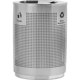 Precision® Stainless Steel Oval Open Top Trash & Recycing Can 40 Gallon