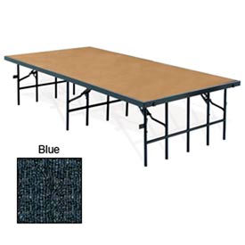 Portable Stage with Carpet - 96""L x 48""W x 8""H - Blue
