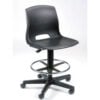 Interion® Plastic Stool - Height Adjustable - Black