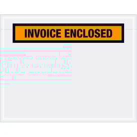 Panel Face Envelopes ""Invoice Enclosed"" Print 5-1/2""L x 7""W Orange 1000/Pack