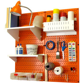 Wall Control Pegboard Hobby Craft Organizer Storage Kit Orange/White 32"" X 32"" X 9""